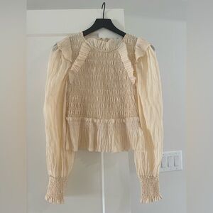 Sea New York Cream Smocked Blouse NWOT, Never Worn, Brand New